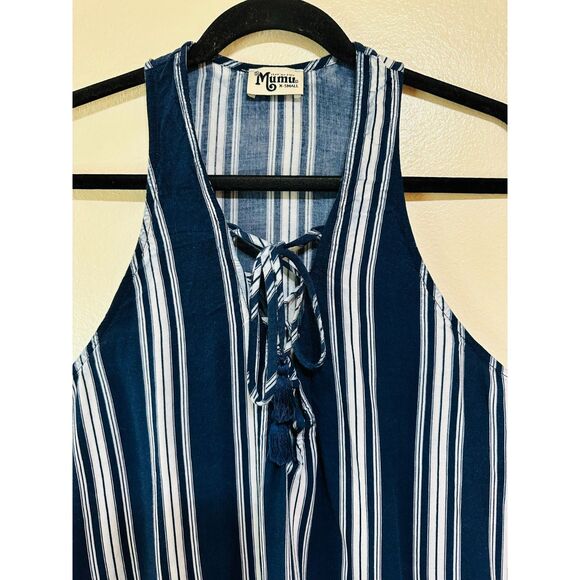 Show Me Your MuMu BOHO Sleeveless Lace Up Tunic Blouse, Size XS Oversized - Picture 2 of 4